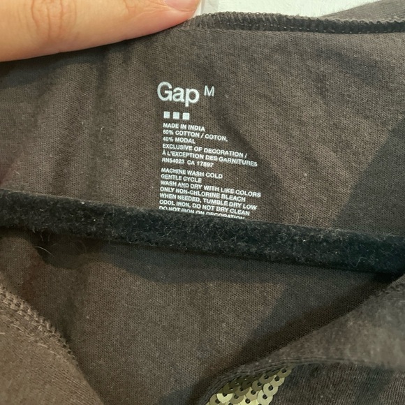 GAP Dark Brown Polo Shirt 3/4 Sleeves - Picture 3 of 4